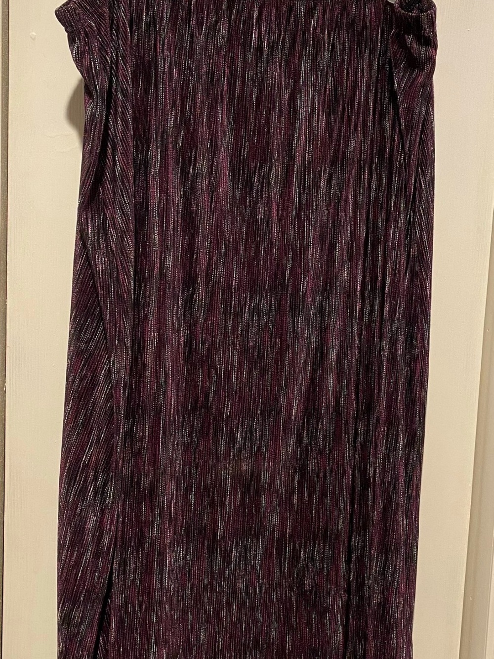Studio 1940 Metallic Plum Pleated Maxi Skirt